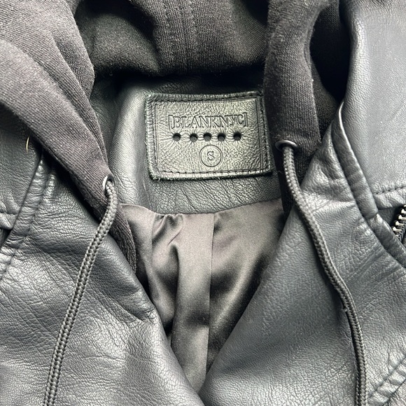 BLANK NYC Leather Jacket with Removable Hood - Picture 2 of 10